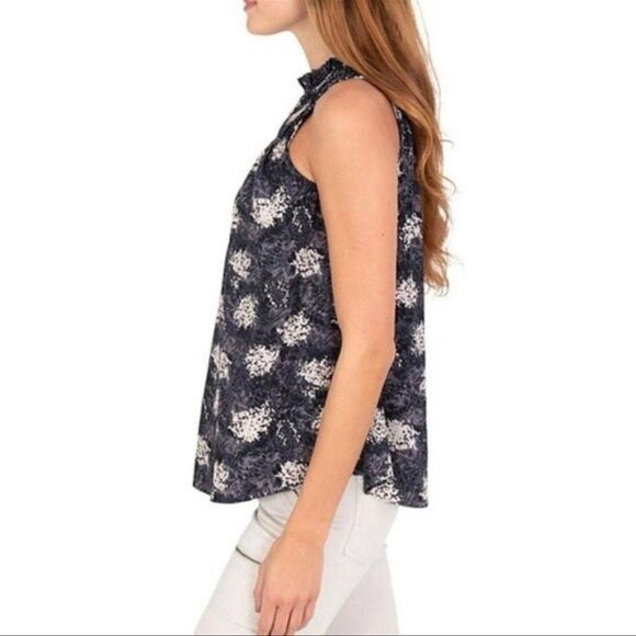 Joie Baltic Print Sleeveless Smocked Blouse | Gray/Black | Size XL | NWOT - Picture 3 of 6